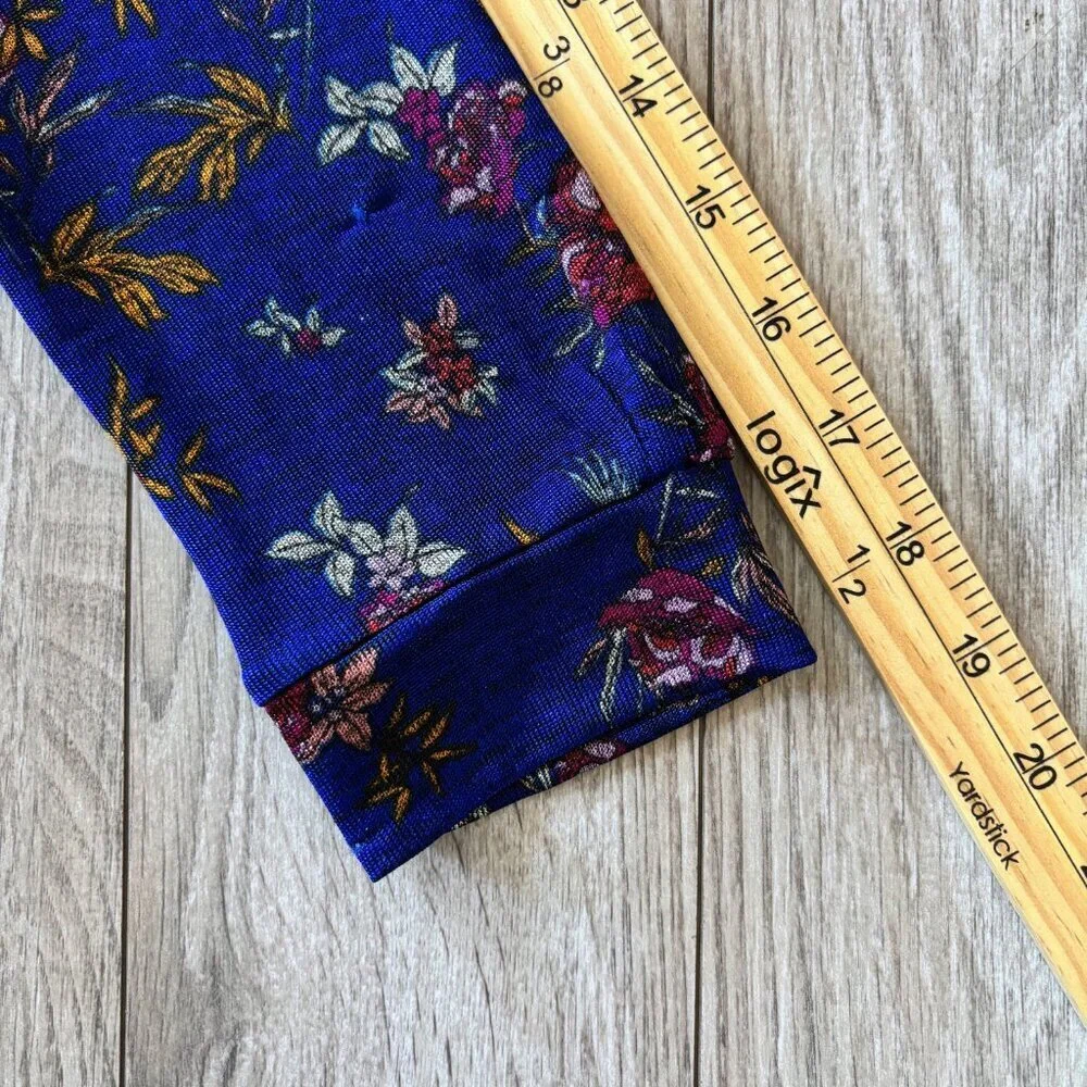 Free People Dock Street Floral Print Ruffle Blouse Womens Size XS Whimsigoth